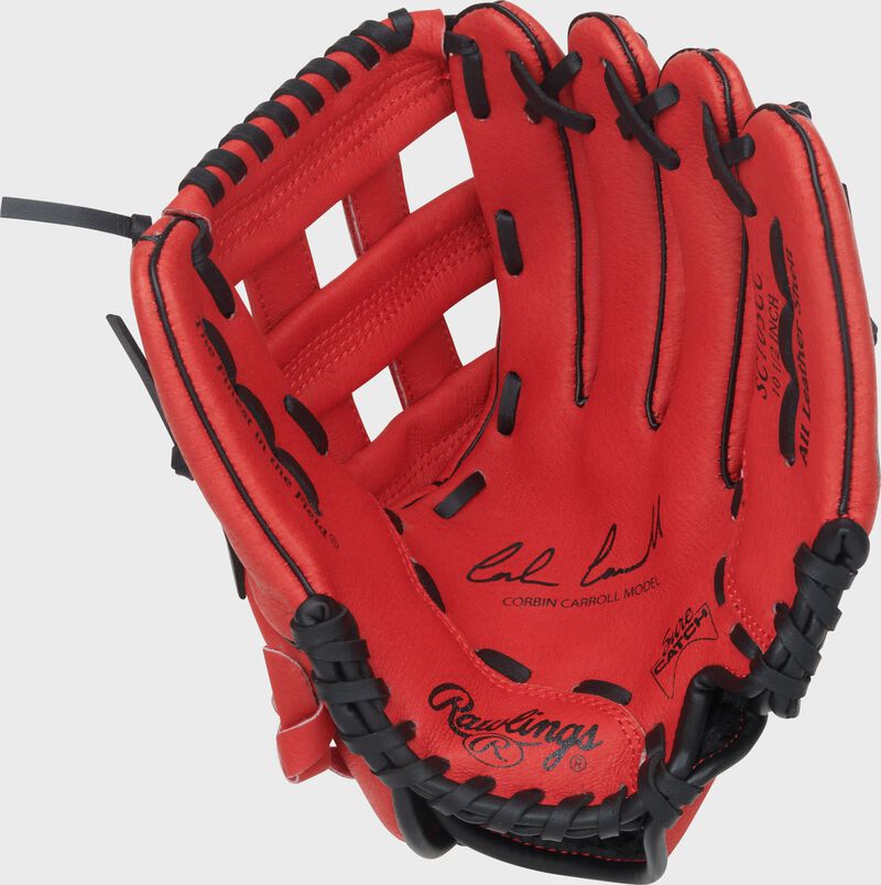 Palm of a Rawlings Sure Catch Corbin Carroll 10.5-Inch Glove