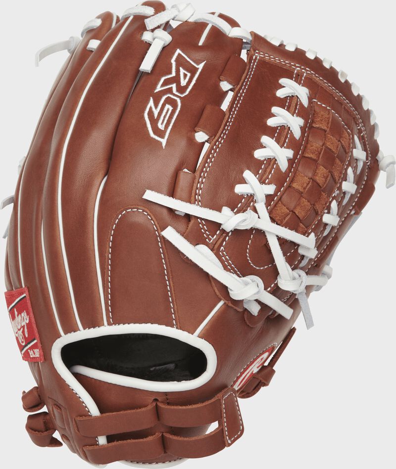 R9SB125-18DB 12.5-inch R9 softball outfield/pitcher's glove with a brown back and Pull-Strap back design