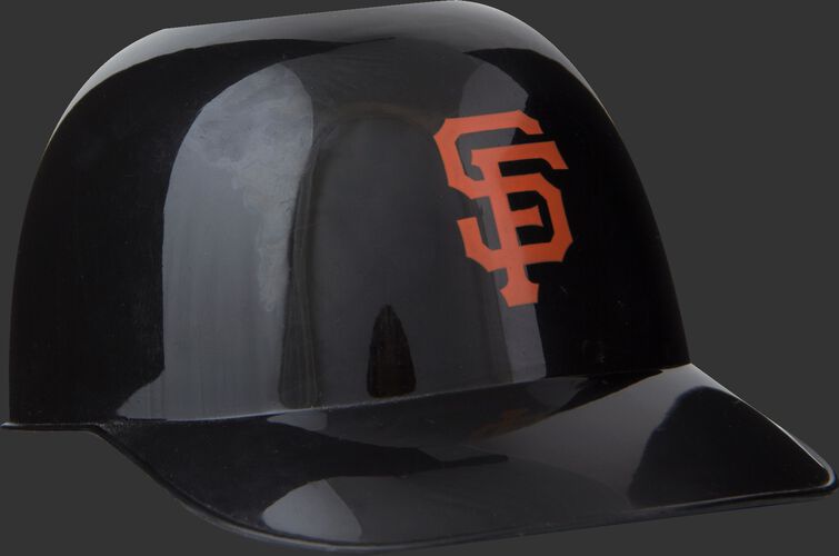 Front of Rawlings Black MLB San Francisco Giants Snack Size Helmets With Team Logo SKU #01950013121