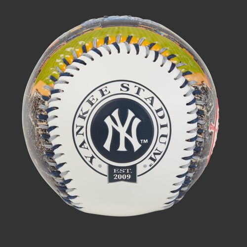New York Yankees team logo on a MLB stadium baseball