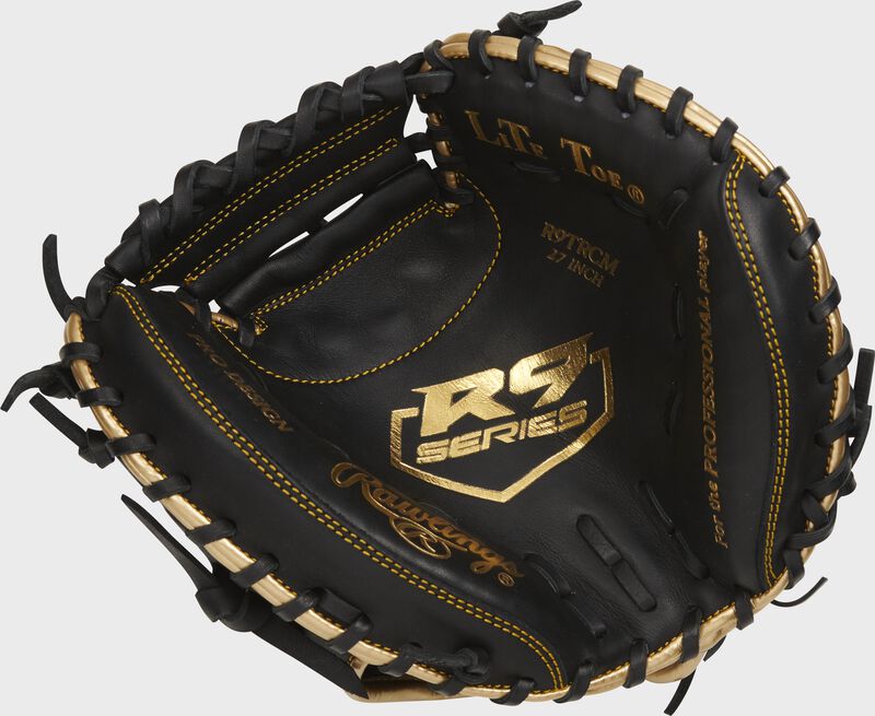 Shell palm view of black 2021 R9 Series 27-inch Catcher's Training Mitt