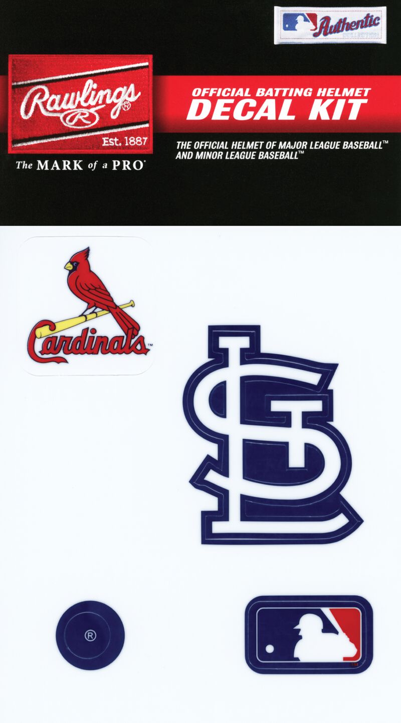 Rawlings MLB St Louis Cardinals Decal Kit With Team Logos and MLB Logo SKU #MLBDC-STL
