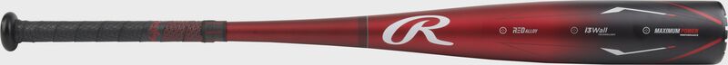 A red/black Rawlings 5150 USSSA bat with a white "R" logo - SKU: RUT3510