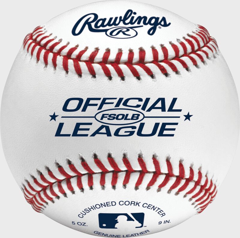 FSOLB Official League flat seam baseball with blue stamping