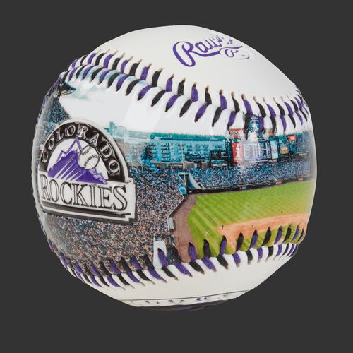 Stadium picture of a Colorado Rockies stadium baseball
