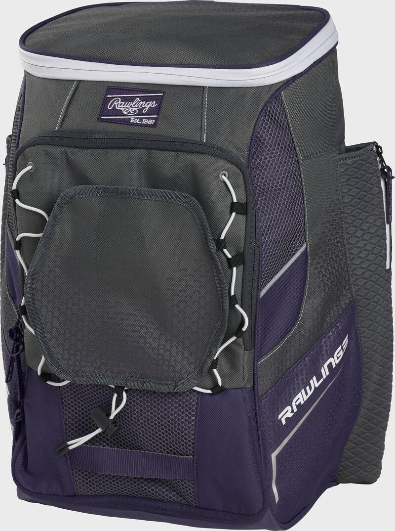 Front right angle of a purple Impulse backpack - SKU: IMPLSE-PU