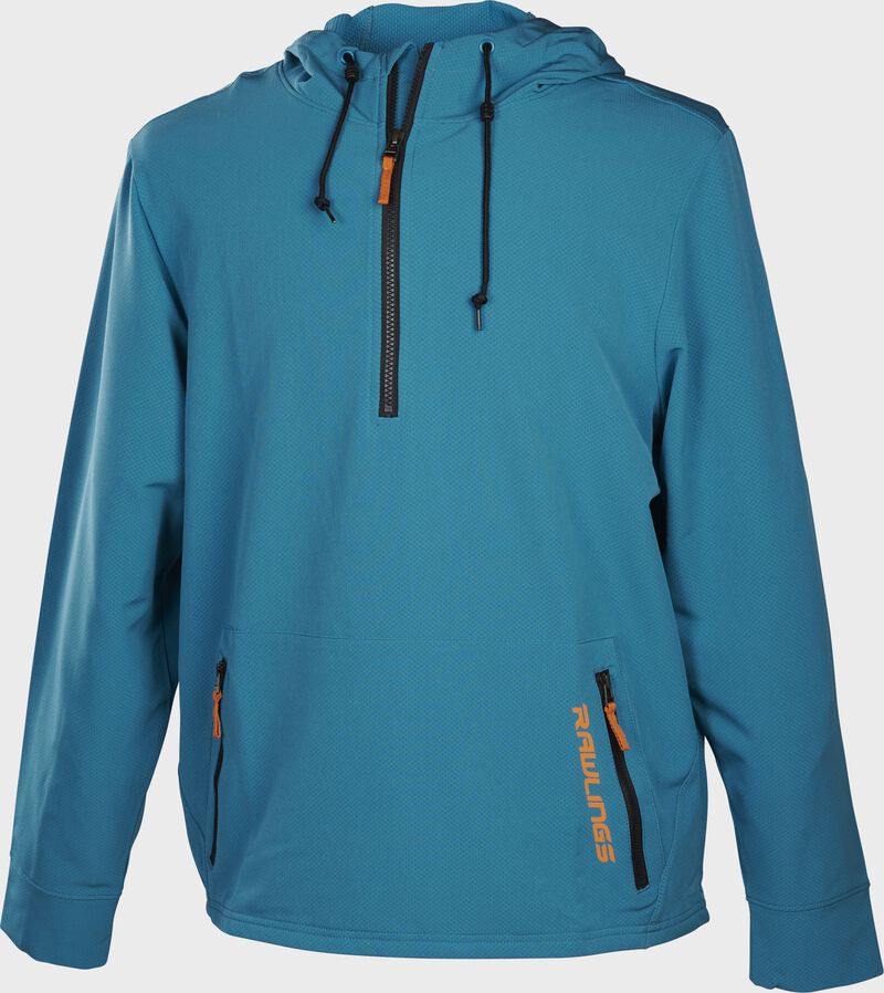 A teal Rawlings modern fit half-zip hoodie - SKU: RSGHZ-TE image number null