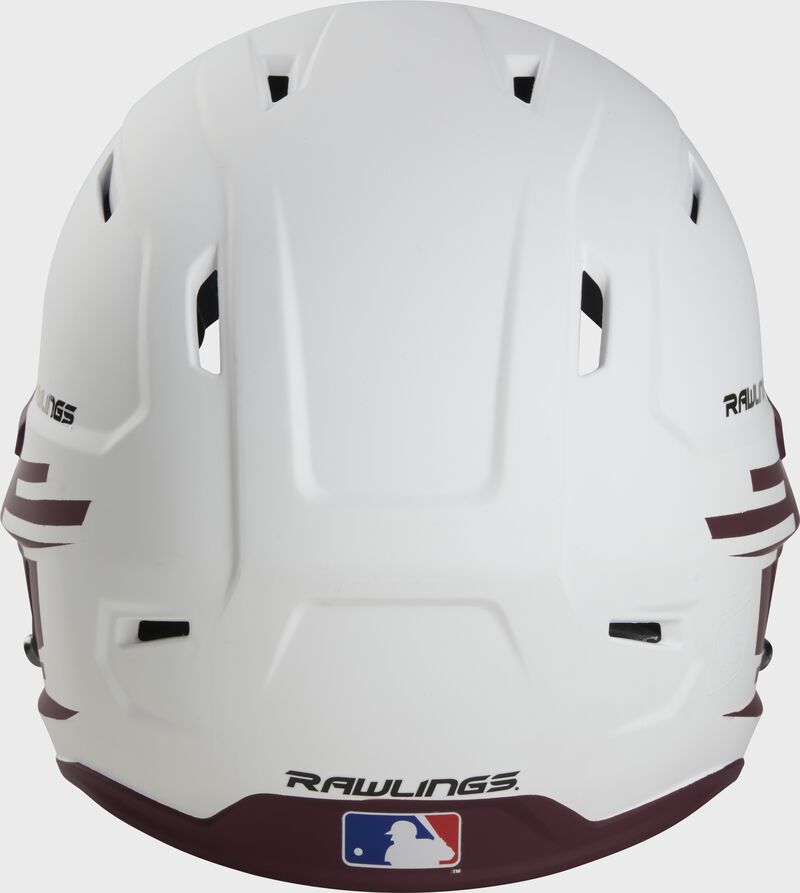 Back view of Rawlings Mach Ice Softball Batting Helmet, Maroon - SKU: MSB13