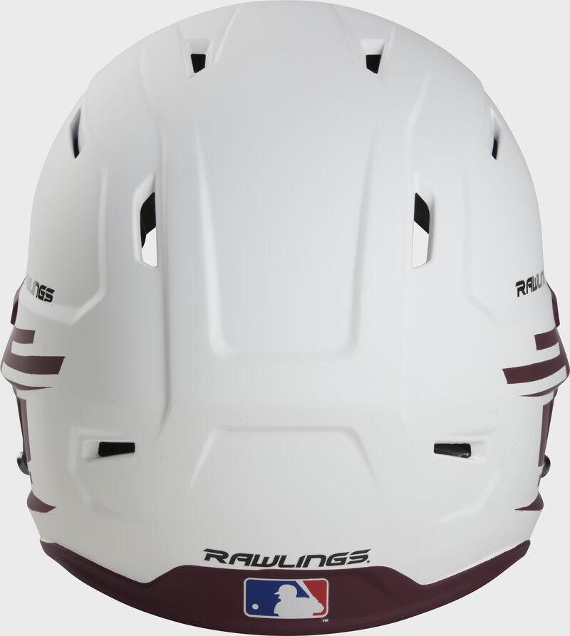 Back view of Rawlings Mach Ice Softball Batting Helmet, Maroon - SKU: MSB13 loading=