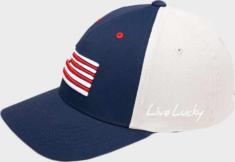Left-side view of Rawlings Black Clover RBC Clover Nation Fitted Hat - SKU: BCR1RCN0071