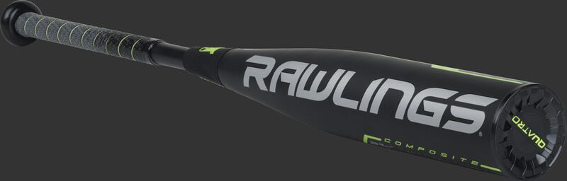 UT9Q10 Rawlings USSSA baseball bat with a black barrel and grey/green accents