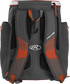 Back of an orange Rawlings Impulse baseball backpack with gray shoulder straps - SKU: IMPLSE-BO image number null