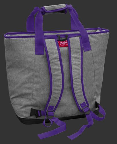 Back of a LSU Tigers tote cooler with backpack straps - SKU: 10323035111