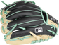 Pinky back view of black, camel, and teal 2021 Exclusive HOH R2G 11.5-inch infield/pitcher's glove image number null
