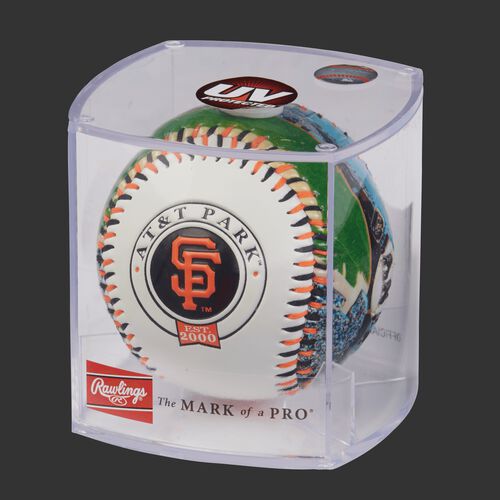 MLB San Francisco Giants stadium baseball in a display case