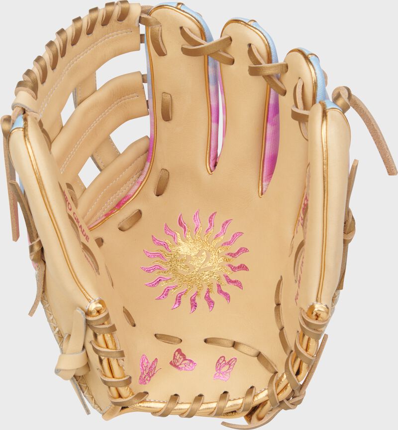 Palm of a Sierra Romero Heart of the Hide 12-inch Fastpitch Softball Glove