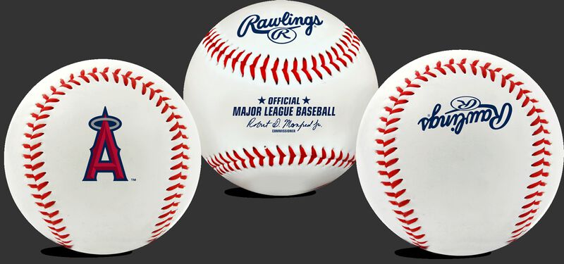3 views of a MLB Los Angeles Angels baseball