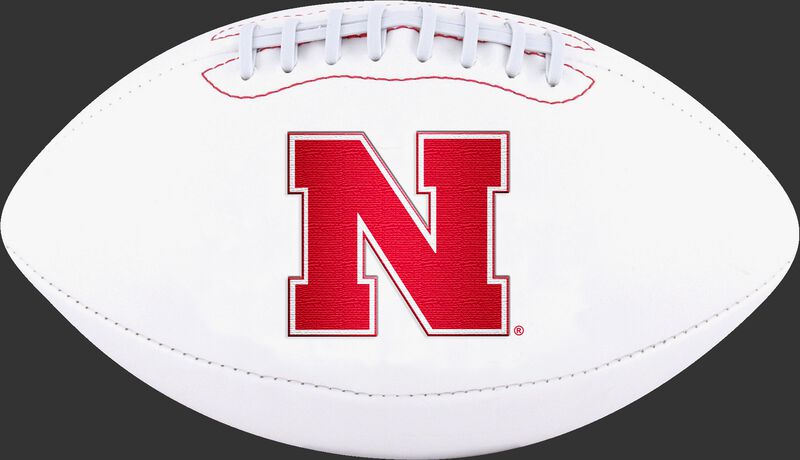 White NCAA Nebraska Cornhuskers Football With Team Logo SKU #05733089122