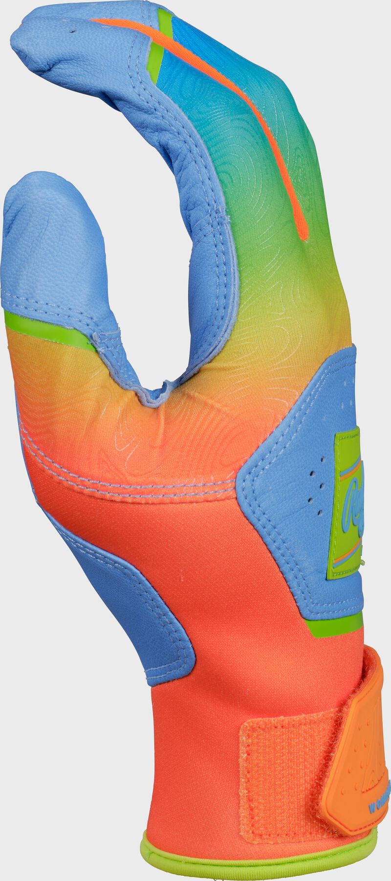 Rawlings Workhorse Fun Burst Batting Gloves, Columbia Blue/Orange, Youth S loading=