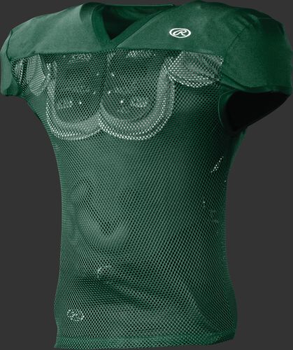 Front of Rawlings Dark Green Youth Practice Football Jersey - SKU #YFJPR1-N-89