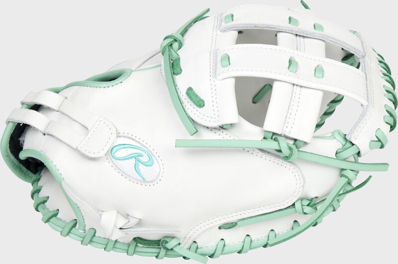 Thumb of a white/mint Liberty Advanced Color Series 34-Inch catcher's mitt with a white H-web - SKU: RLACM34FPWM
