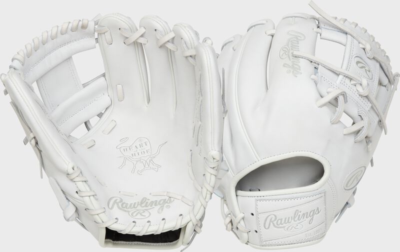 2 views showing the palm & back of a white Heart of the Hide elements glove - SKU: PRO204-2W