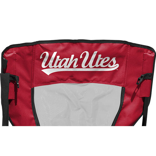 Back of Rawlings Red and Black NCAA Utah Utes High Back Chair With Team Name SKU #09403105518