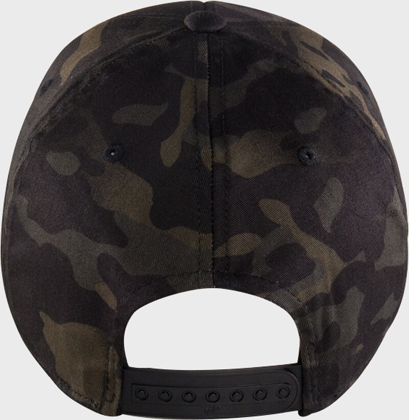 Back view of Rawlings Black Clover Camouflage Snapback Hat - SKU: BCRBCM0061