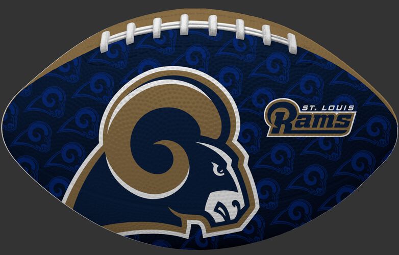 Navy side of a NFL Los Angeles Rams Gridiron football with the team logo SKU #09501073123