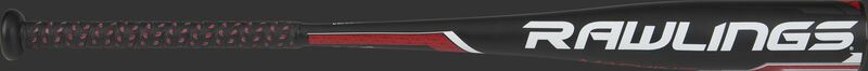 White Rawlings logo on a Rawlings Machine USA bat with a black barrel - SKU: MODUS8MC8