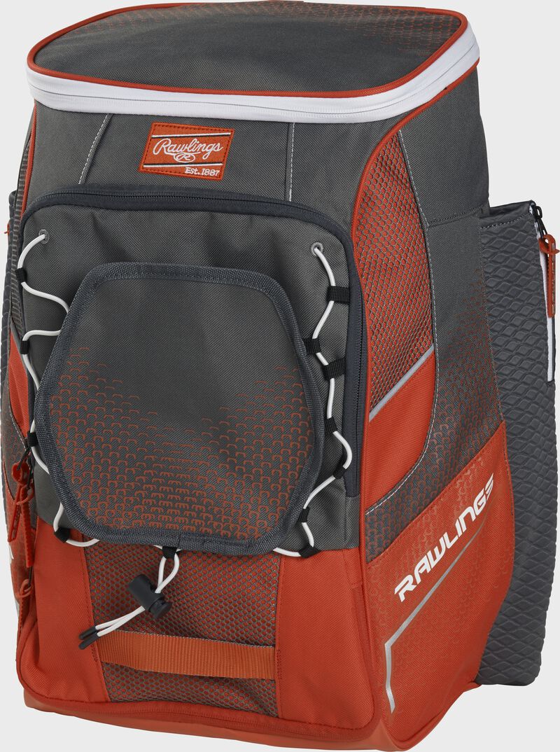 Front right angle of an orange Impulse backpack - SKU: IMPLSE-BO