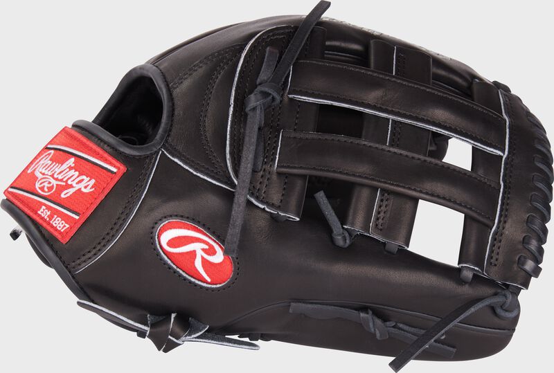 Thumb of a black Corbin Carroll Pro Preferred outfield glove with a black H-web - SKU: PROS3039-CC7