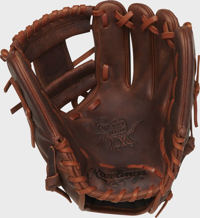 Palm of a timberglaze Rawlings Heart of the Hide elements series glove - SKU: PRO204-2TI