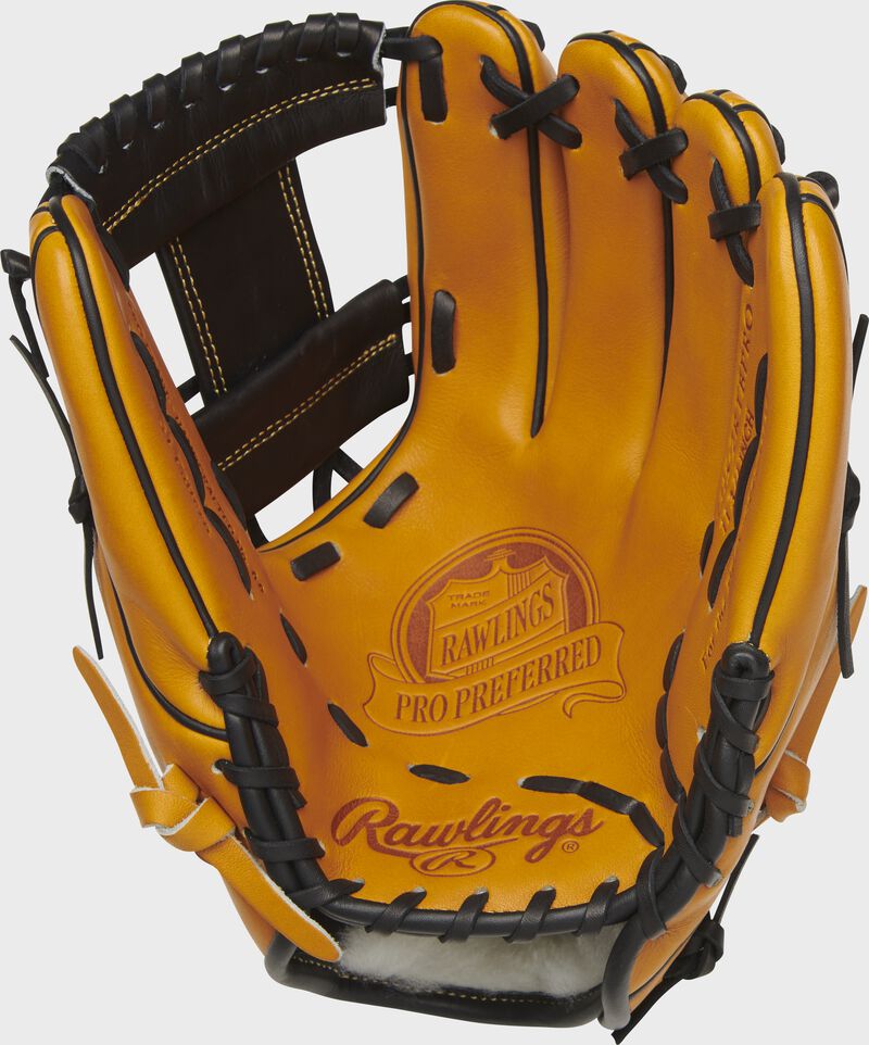 PROS315-2RTBP Rawlings 11.75-inch infield glove with a rich tan palm and black laces