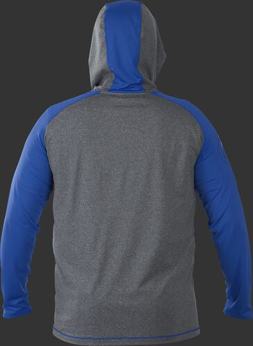 Back of Rawlings Royal/Gray Adult Hurler Lightweight Hoodie - SKU #HLWH-GR/B-88