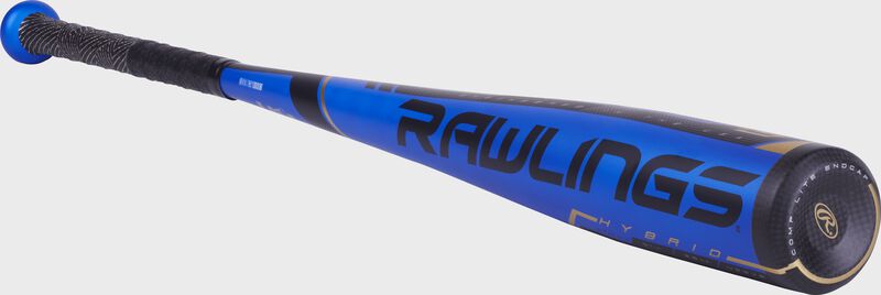 US9V5 Rawlings Velo USA baseball bat with a blue barrel and black end cap