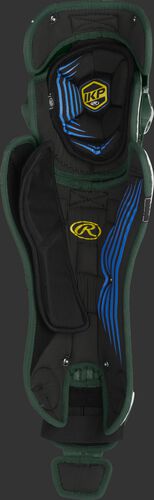 Inside padding of a dark green Rawlings Mach leg guard - SKU: MCHLGA-DG