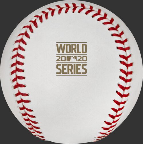 The 2020 World Series logo stamped in gold on the World Series champions baseball - SKU: EA-WSBB20CHMP-R