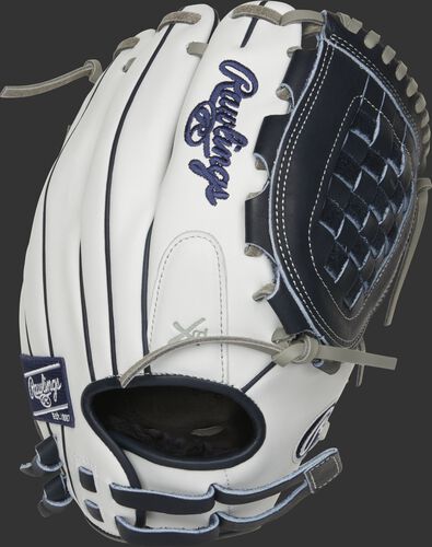RLA120-3N 12-inch Liberty Advanced infield/pitcher's Basket web glove with a white back and adjustable pull-strap back