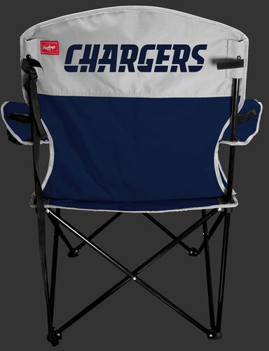 Back of Rawlings Navy and White NFL Los Angeles Chargers Lineman Chair With Team Name SKU #31021083111
