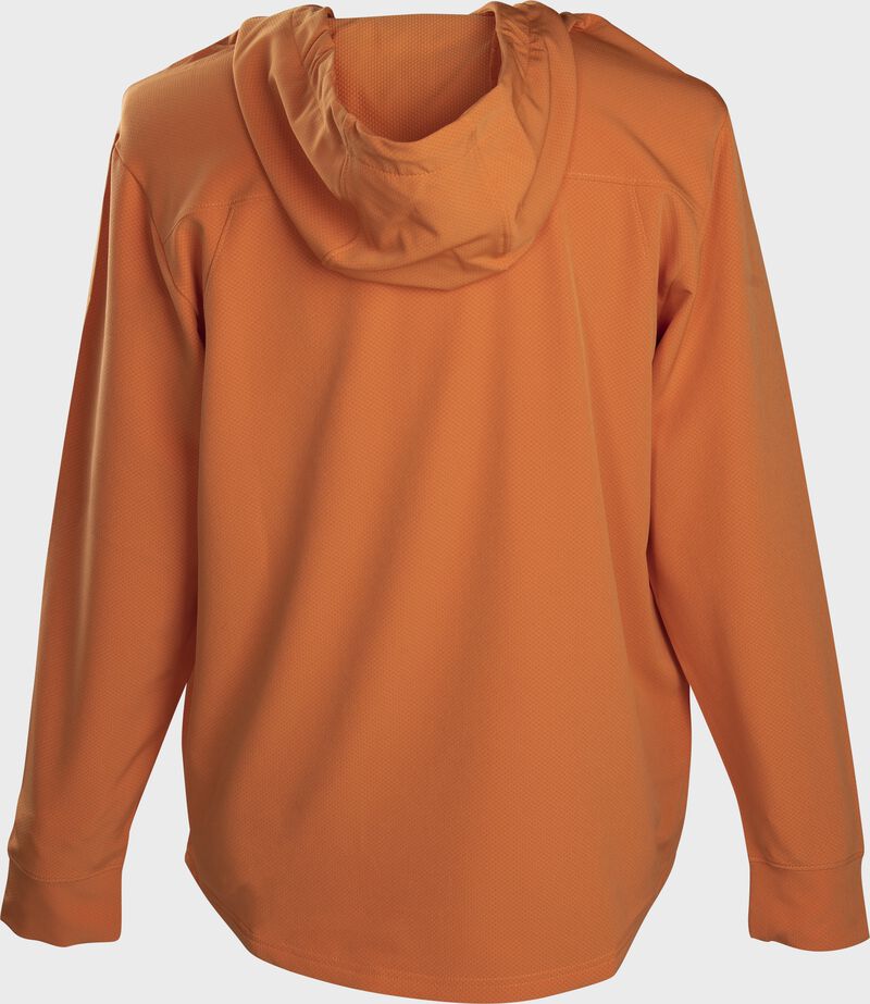 Back of a burnt orange Rawlings modern fit hoodie - SKU: RSGHZ-BO