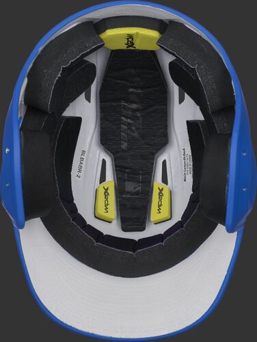 Inside of a CAR07A MACH Carbon baseball helmet with IMPAX high performance, durable foam