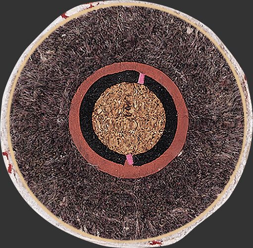Center cork of a RBRO tournament grade Babe Ruth baseball