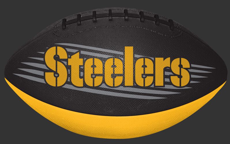Black and Yellow NFL Pittsburgh Steelers Downfield Youth Football With Team Name SKU #07731082121
