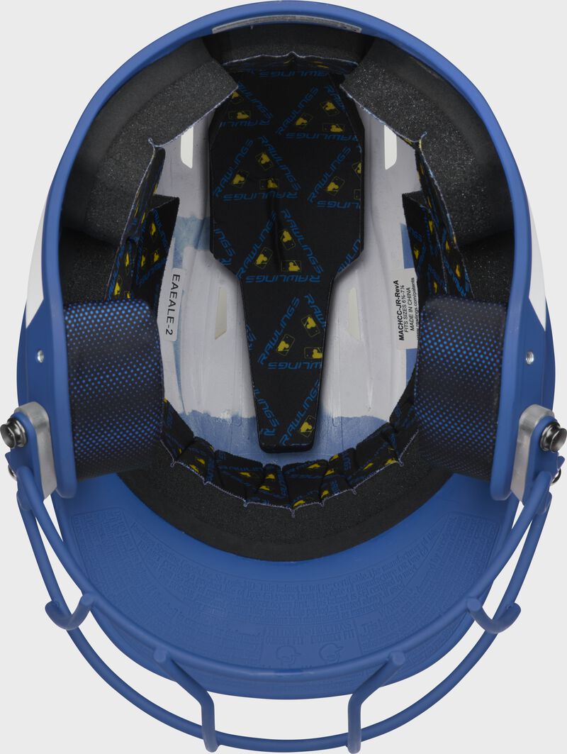 Inside view of Rawlings Mach Ice Softball Batting Helmet, Royal - SKU: MSB13 image number null