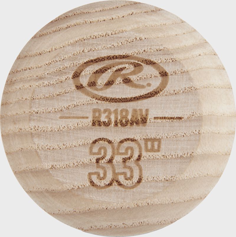 Knob of a R318AV Rawlings Big Stick ash wood bat loading=