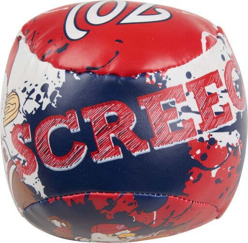 Top of Rawlings Washington Nationals Quick Toss 4'' Softee Baseball With Team Mascot Name On Front In Team Colors SKU #01320031112