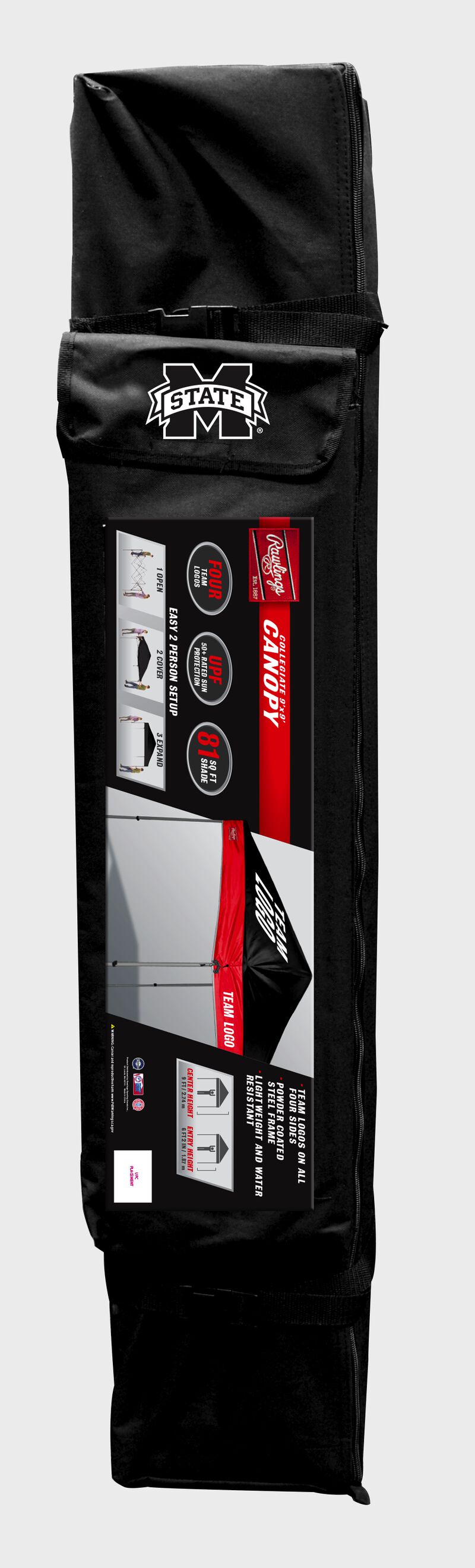 Black carry case for a Mississippi State Bulldogs canopy