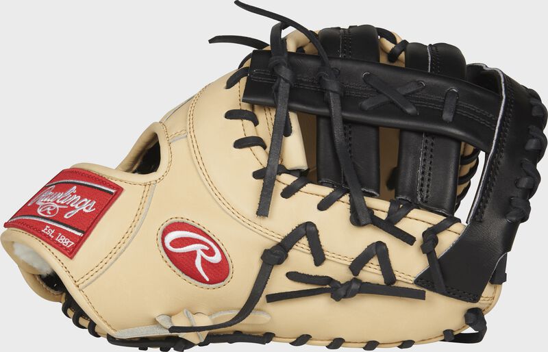 PROSDCTC Pro Preferred 13-inch first base mitt with a camel palm and black single post double bar web