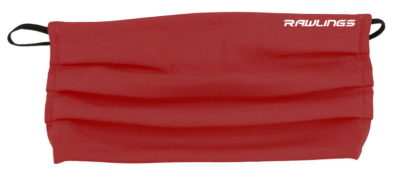A red Rawlings performance sports mask with a Rawlings on the top right - SKU: RMSK-RED